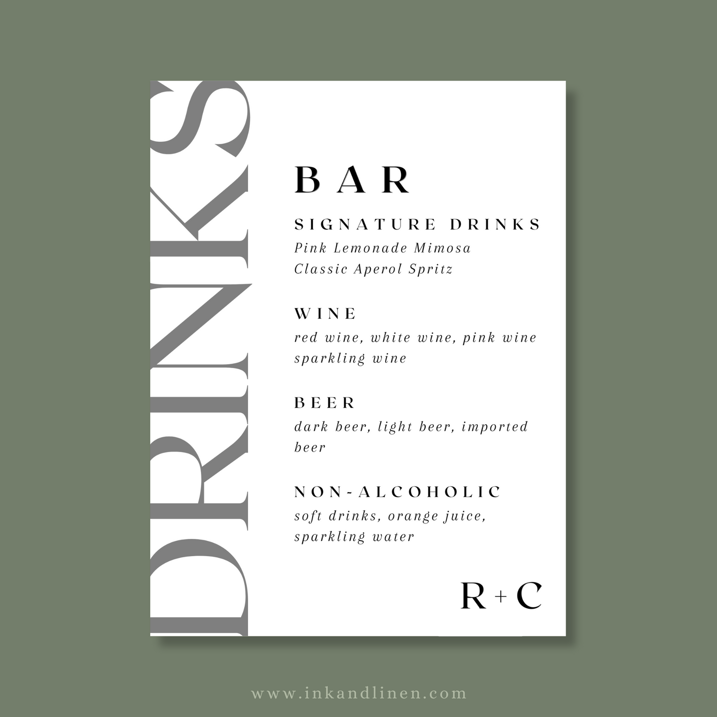 Bar Menu | The Bold Beginnings Collection